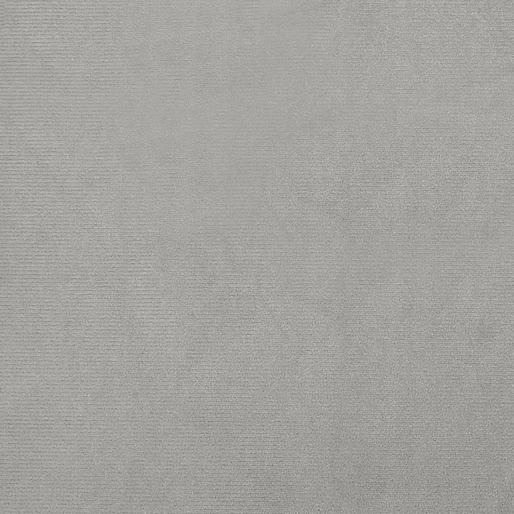 lænestol med fodskammel velour lysegrå