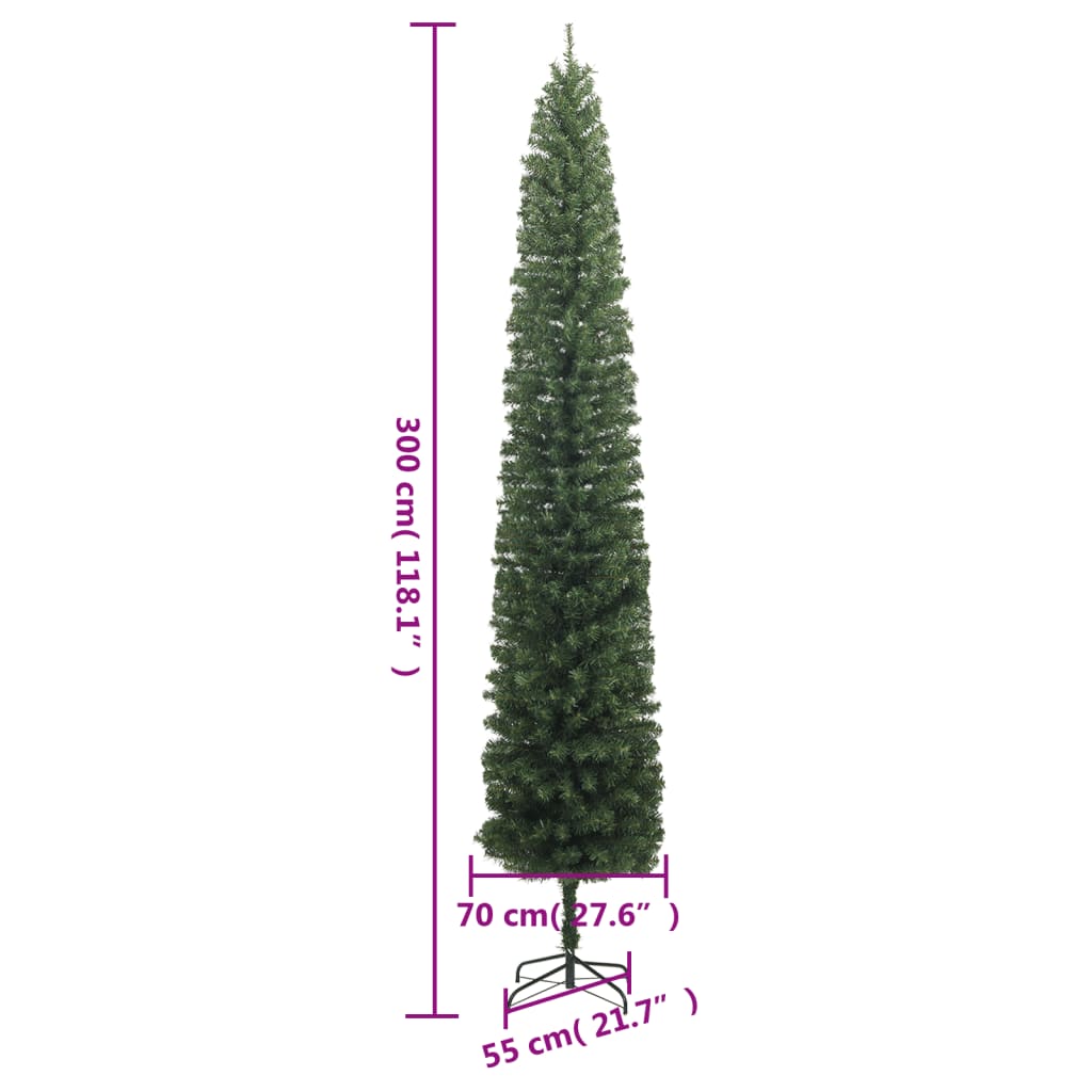 smalt juletræ med juletræsfod 300 cm PVC
