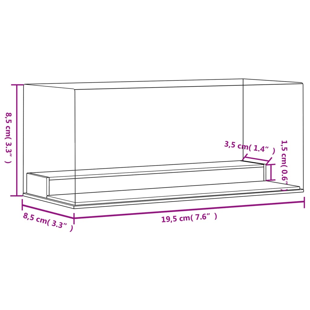 montre 19,5x8,5x8,5 cm akryl transparent