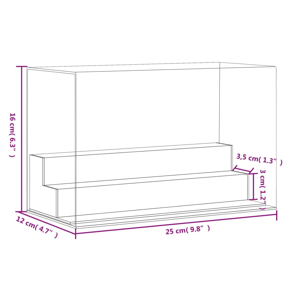 montre 25x12x16 cm akryl transparent