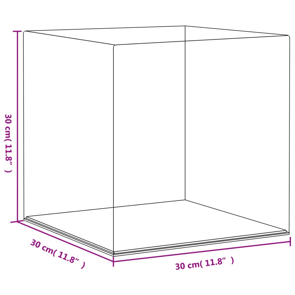 montre 30x30x30 cm akryl transparent