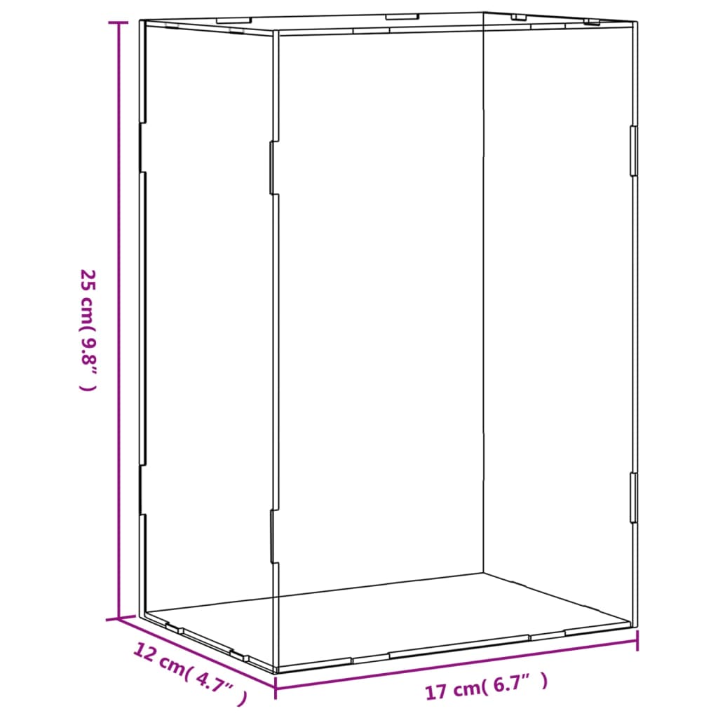 displaykasse transparent 17x12x25 cm akryl