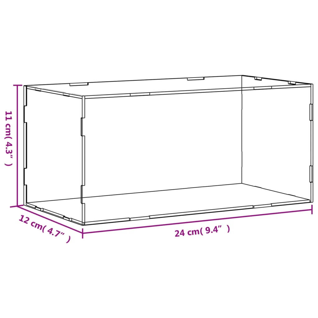 displaykasse transparent 24x12x11 cm akryl