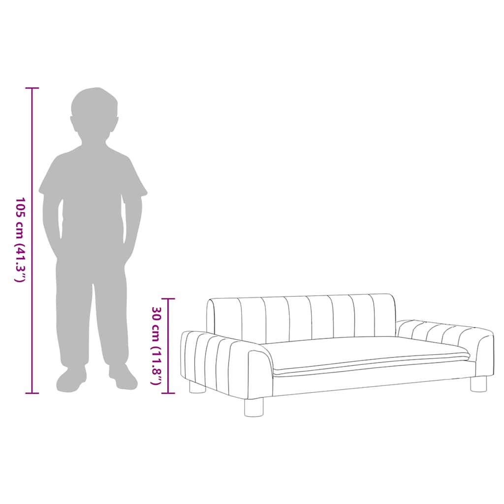 sofa til børn 90x53x30 cm stof cremefarvet