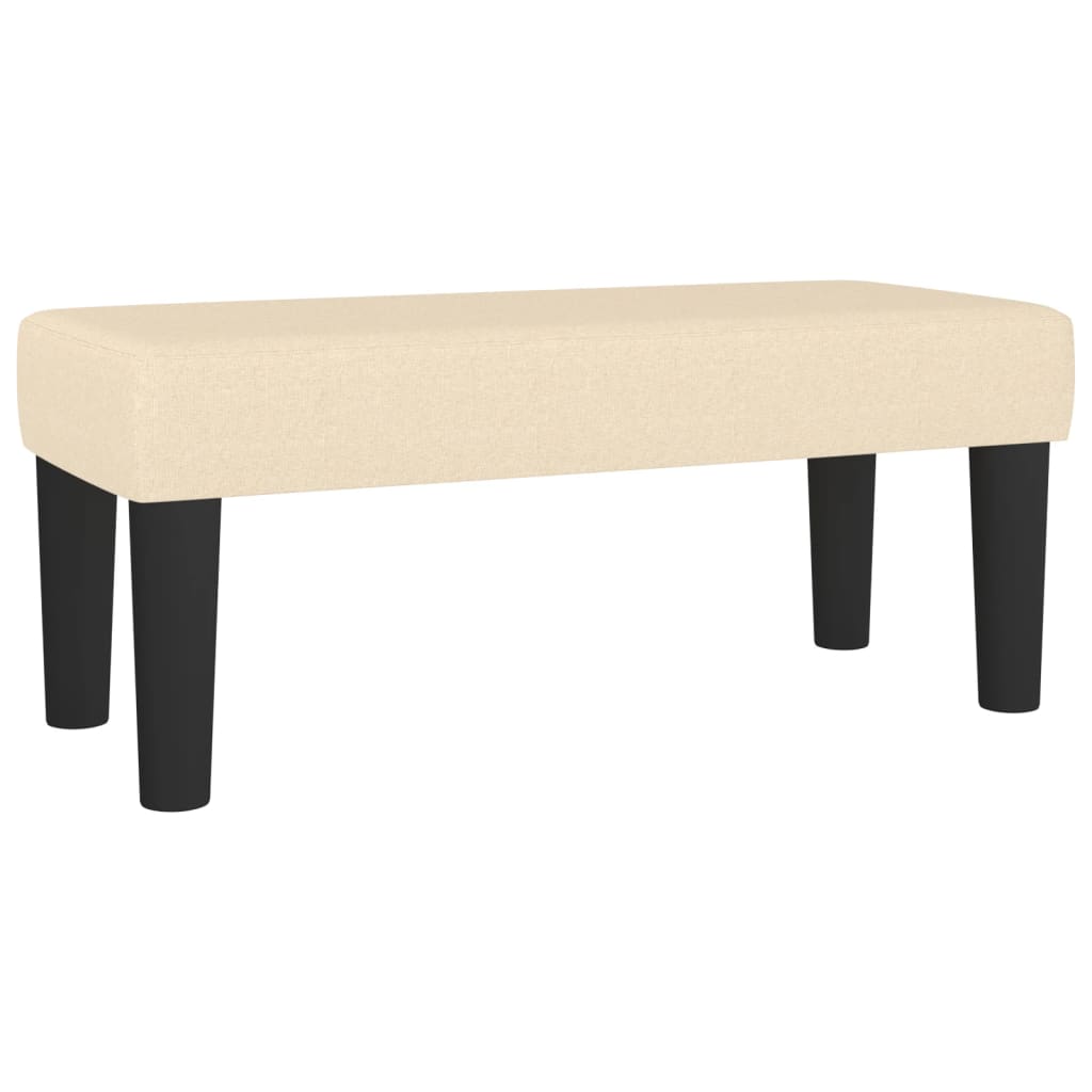 kontinentalseng med madras 90x190 cm stof cremefarvet