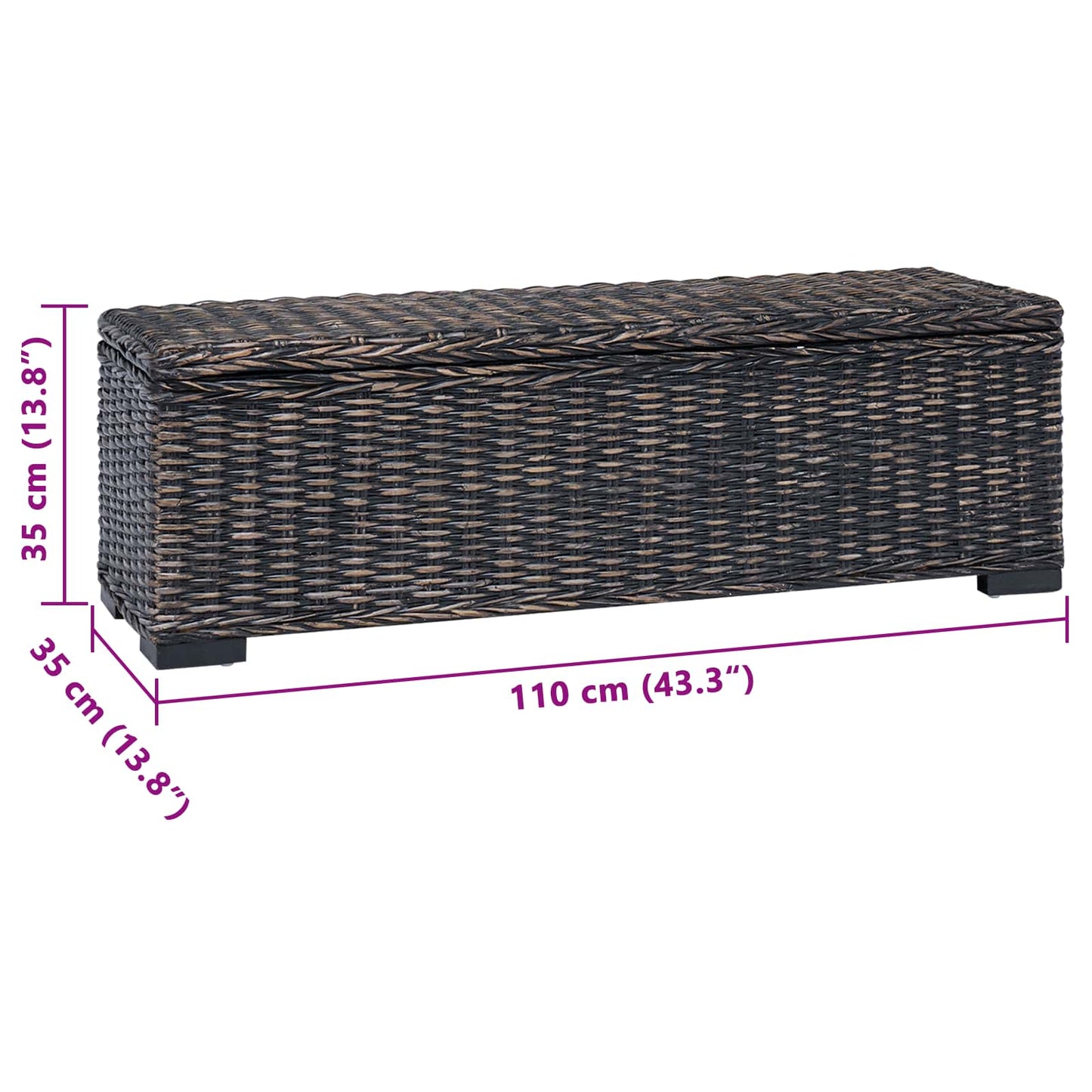 Opbevaringskasse Sort 110 x 35 x 45 cm