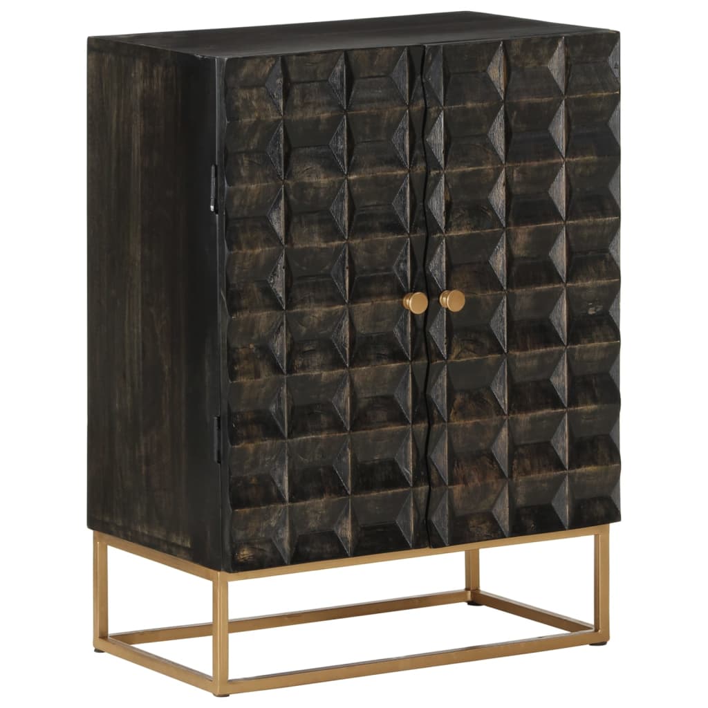 skænk 55x34x75 cm massivt mangotræ og jern sort