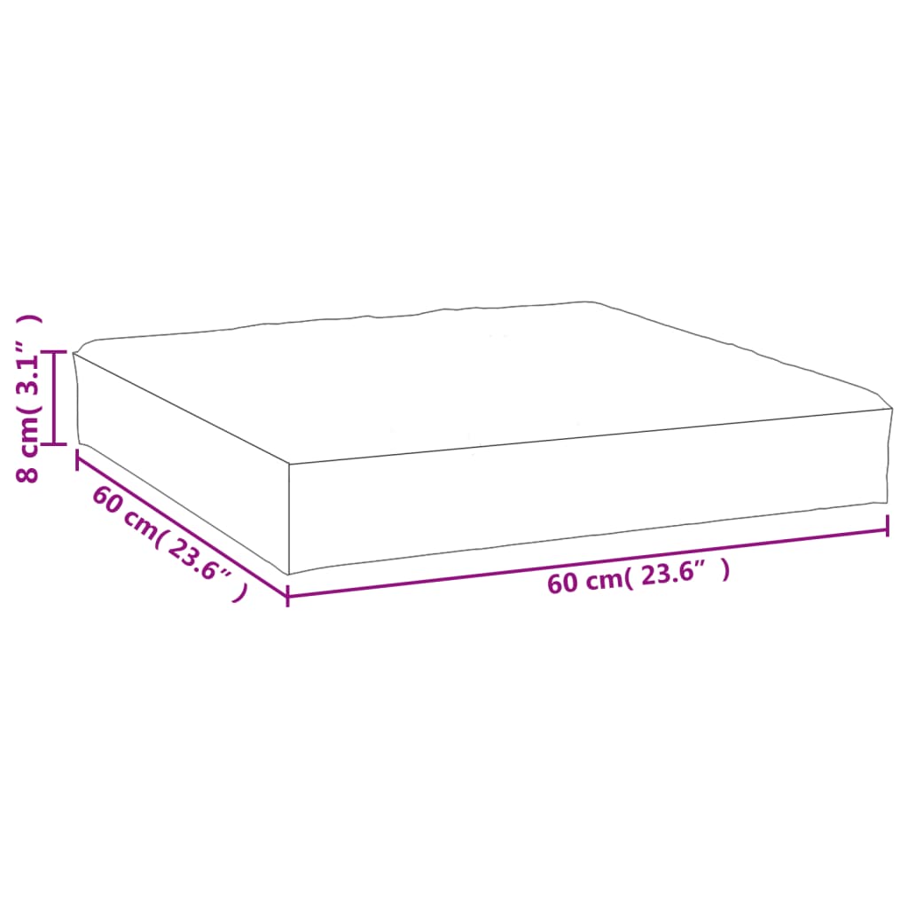 pallehynde 60x60x8 cm oxfordstof turkis