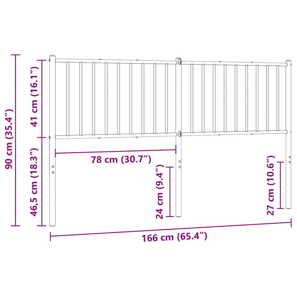 udskiftningsgavl 180 cm metal sort
