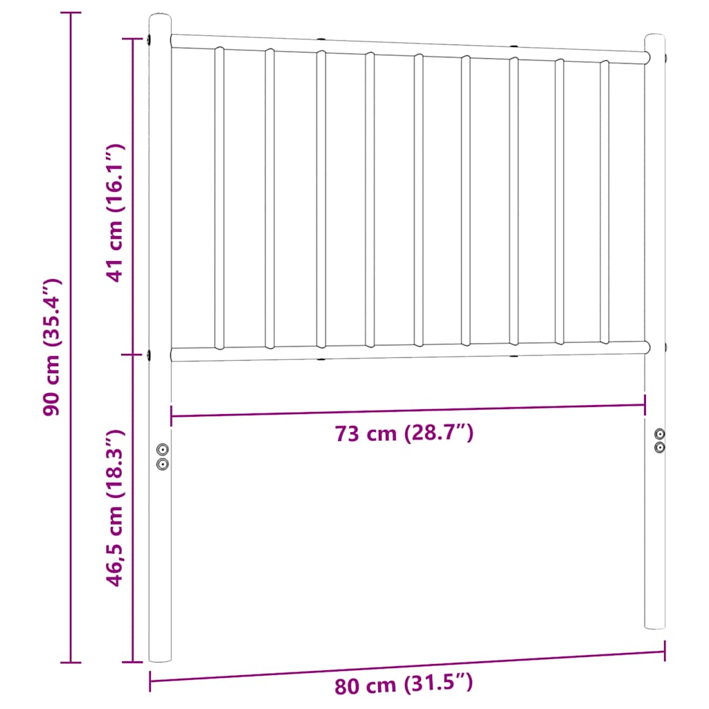 udskiftningsgavl 75 cm metal hvid