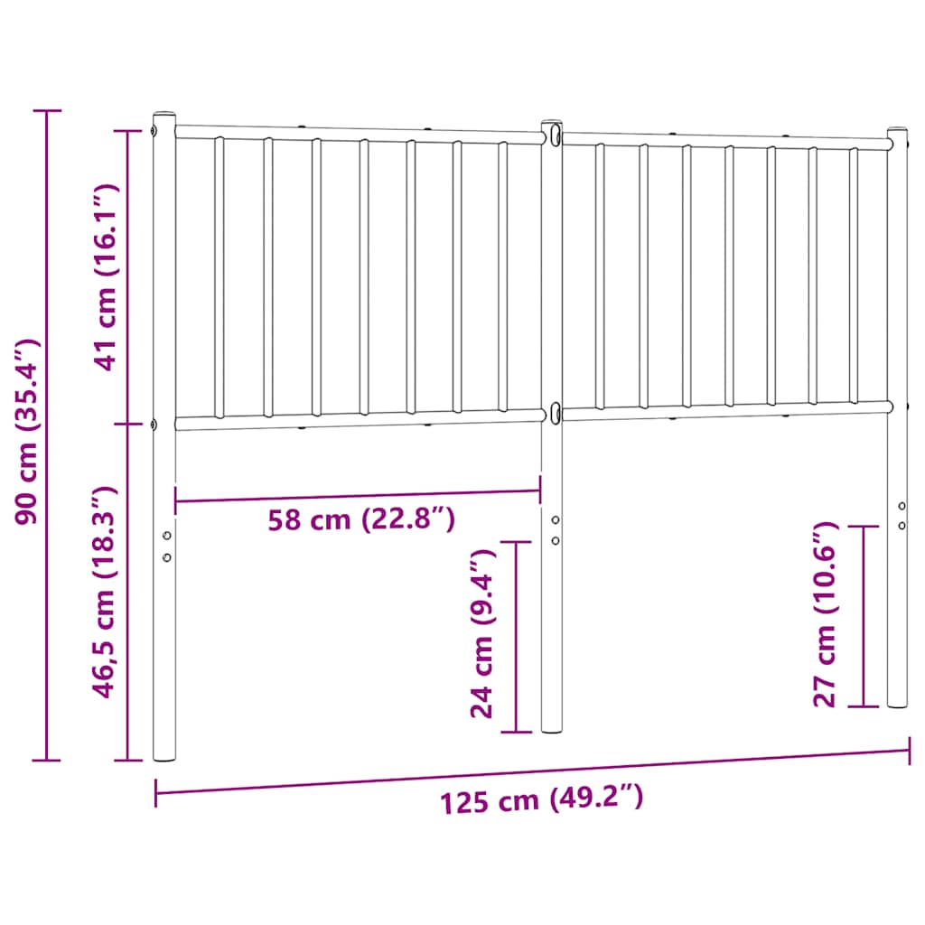 udskiftningsgavl 120 cm metal hvid