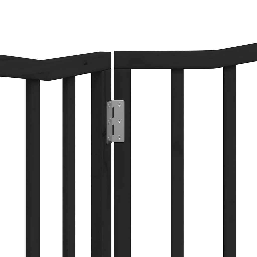 hundelåge 2 paneler 150 cm foldbar poppeltræ sort