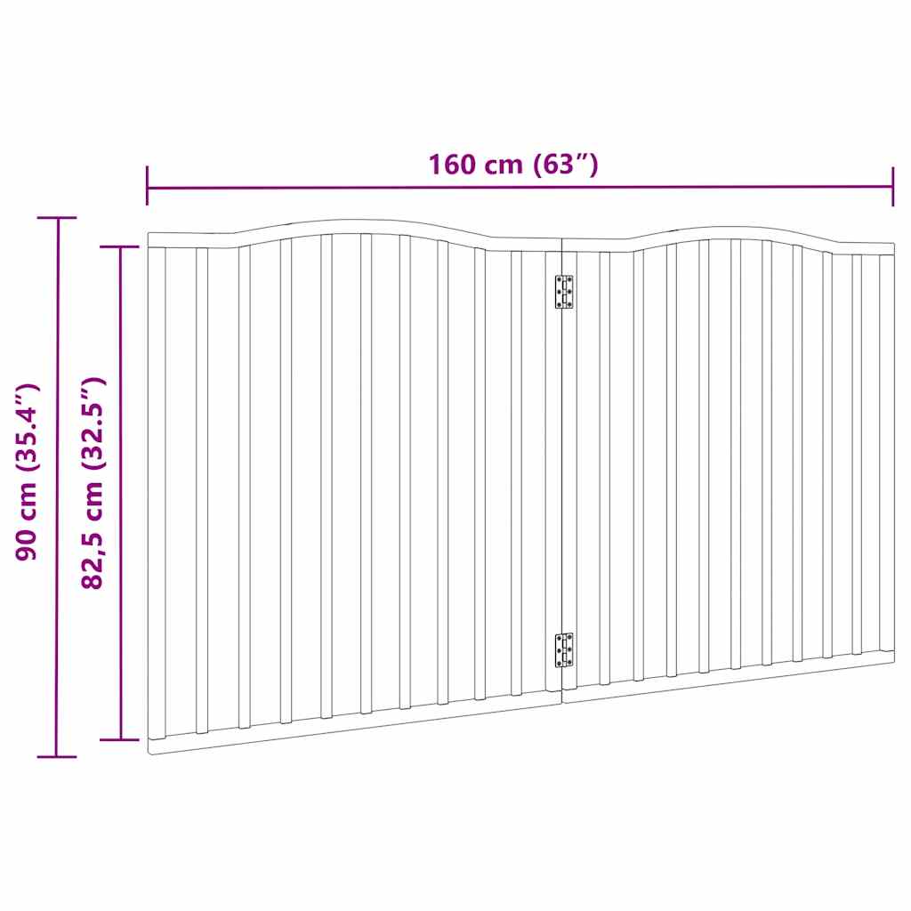 hundelåge 2 paneler 150 cm foldbar poppeltræ sort