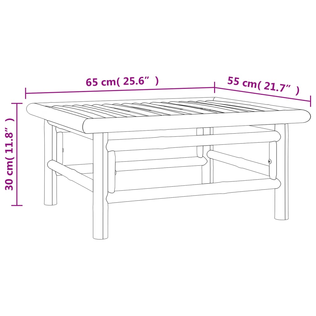 loungesæt til haven 5 dele med lysegrå hynder bambus