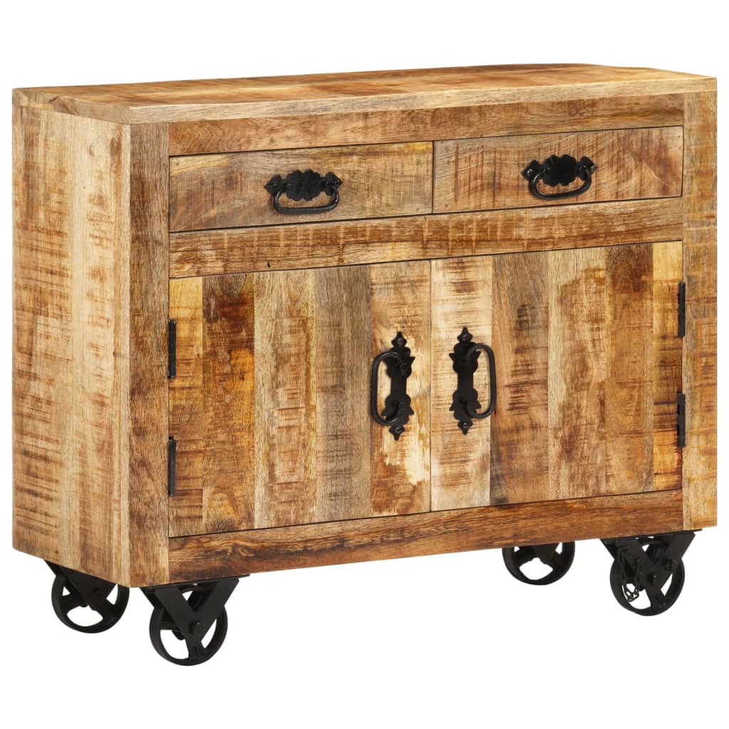 skænk 80x30x65 cm massivt ru mangotræ