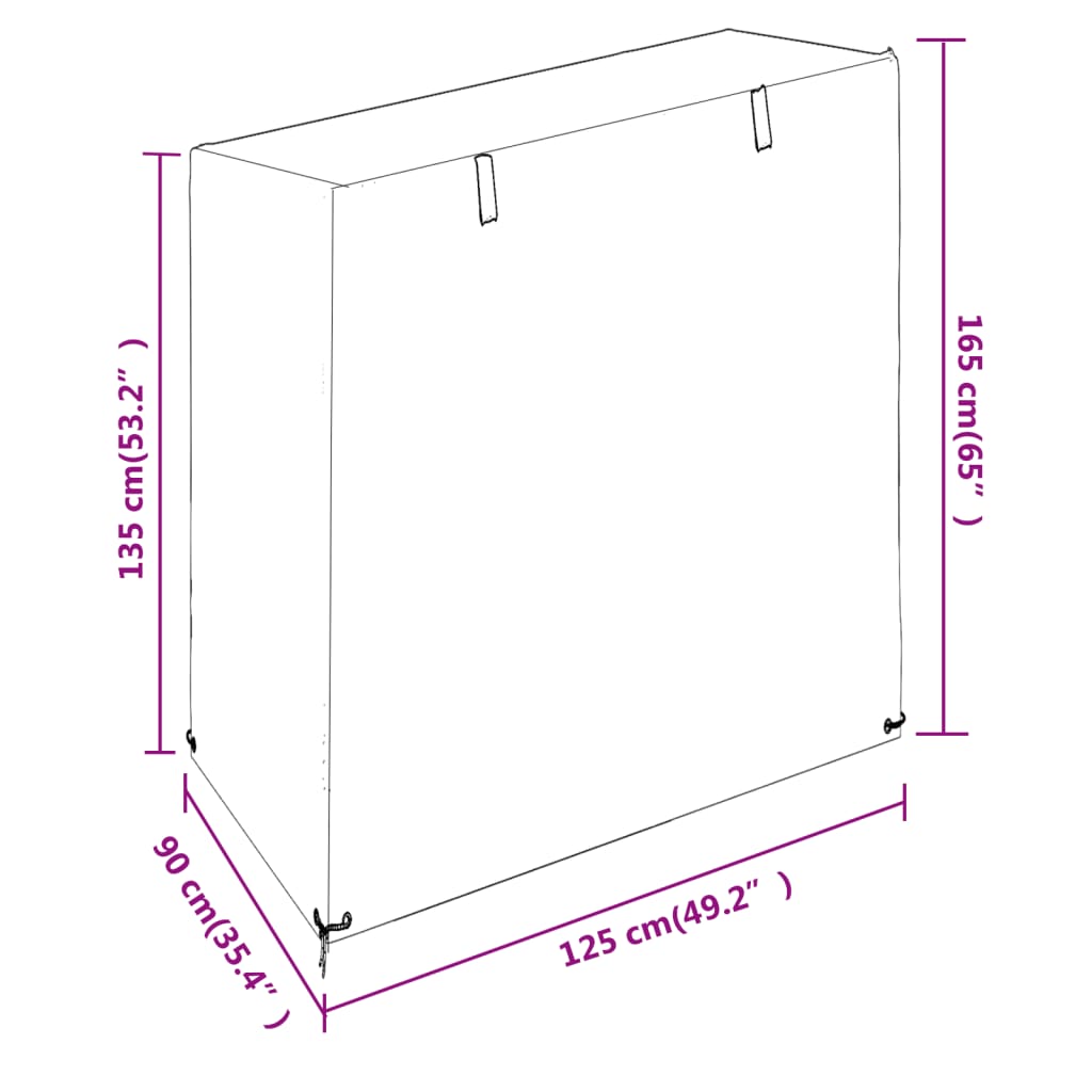 overtræk til gyngebænk 125x90x135/165 cm 8 øjer polyethylen