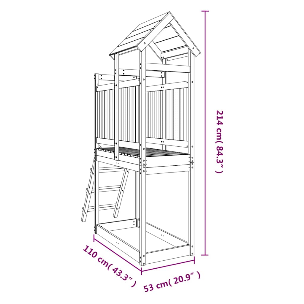 udendørs legesæt 53x110x214 cm massiv douglasgran