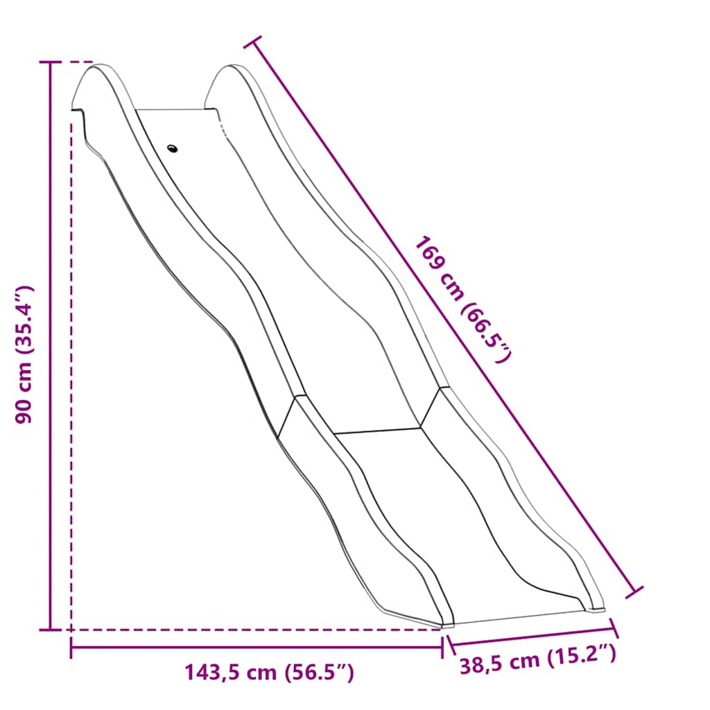 rutsjebane 169x38,5 cm polypropylen