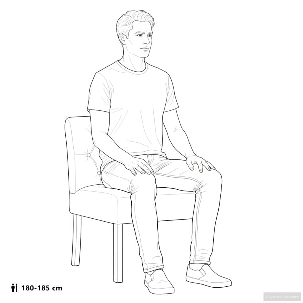 stol med knapdesign hør