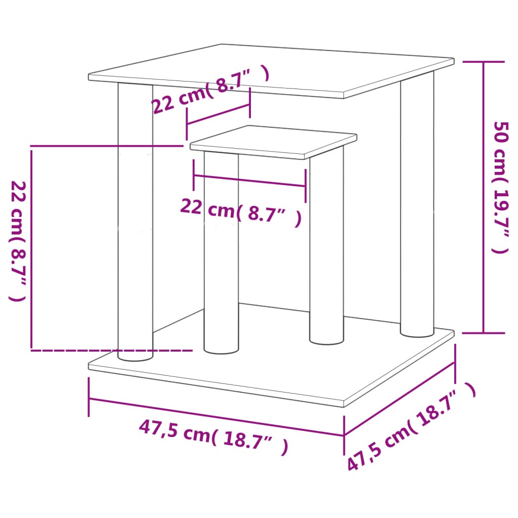 kradsetræ med platforme 50 cm cremefarvet
