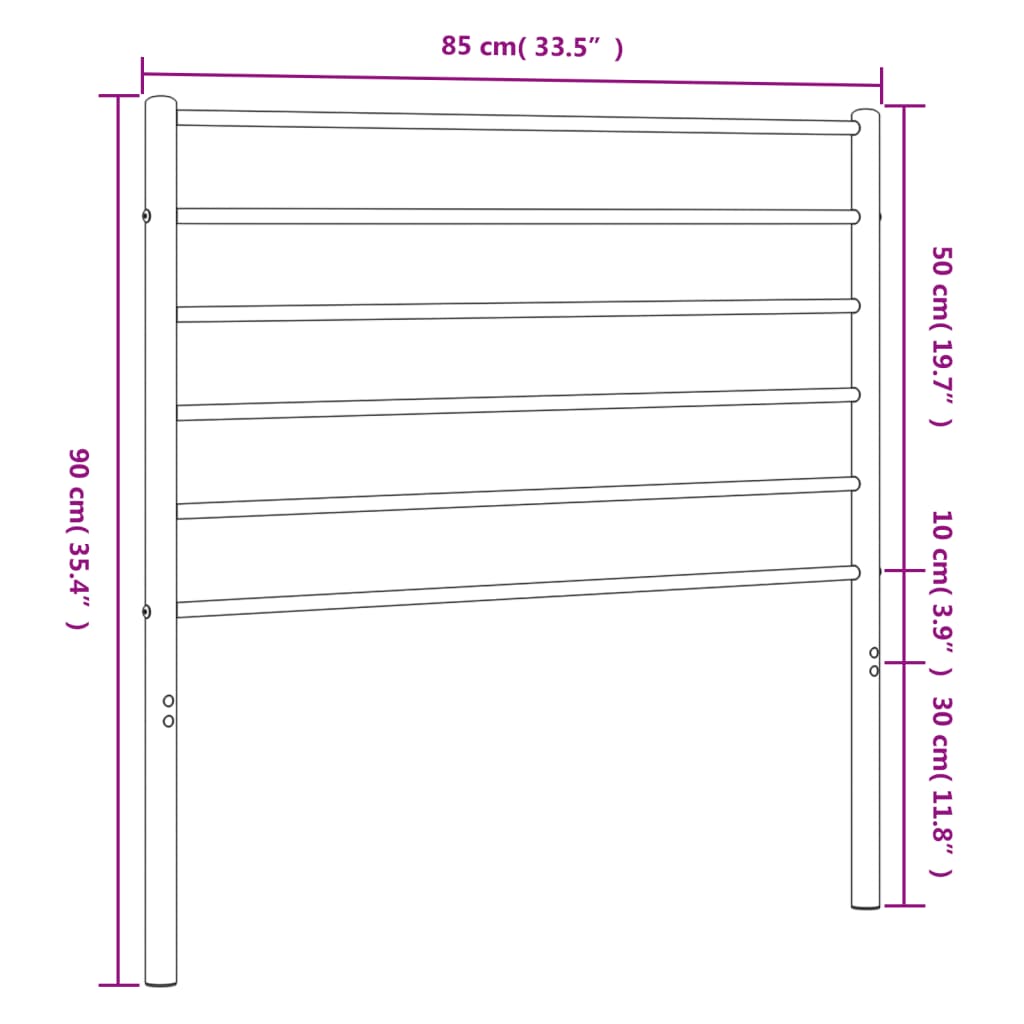 udskiftningsgavl 80 cm metal sort