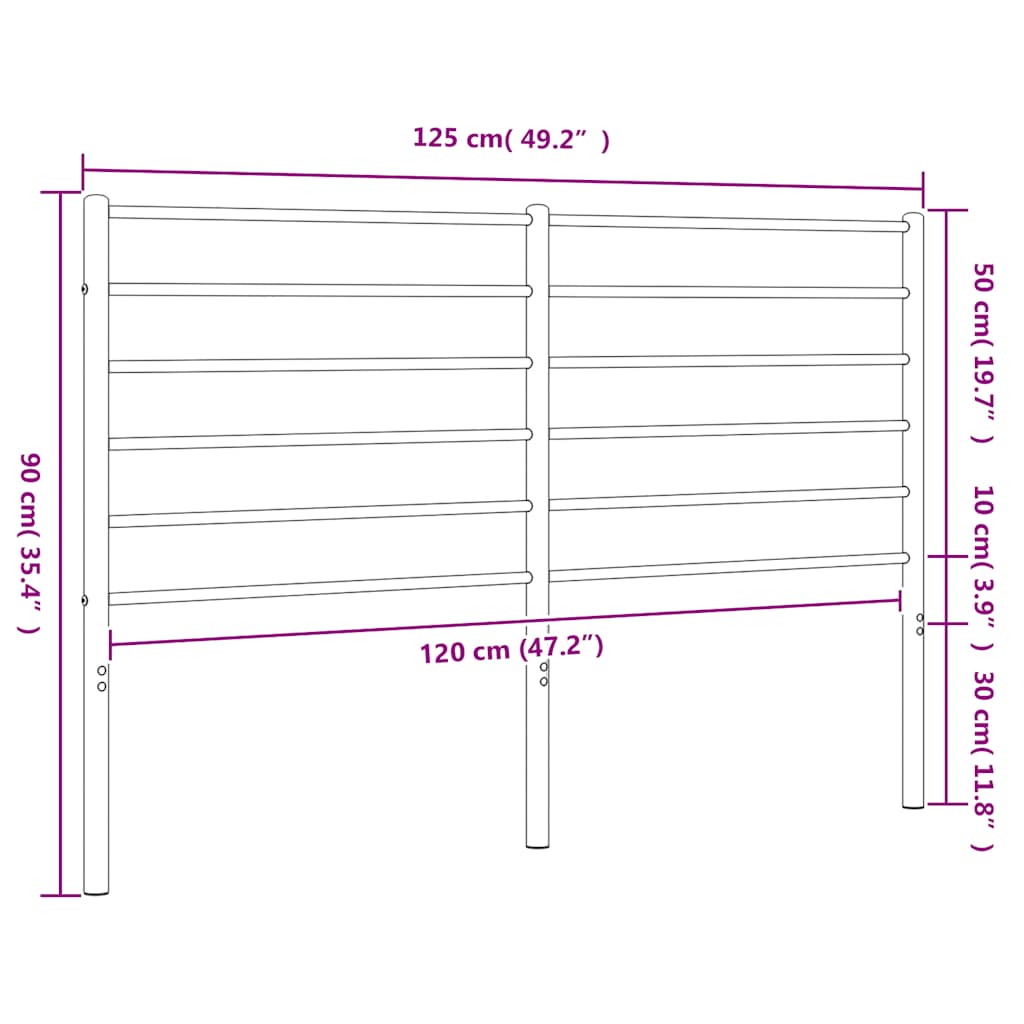 udskiftningsgavl 120 cm metal sort