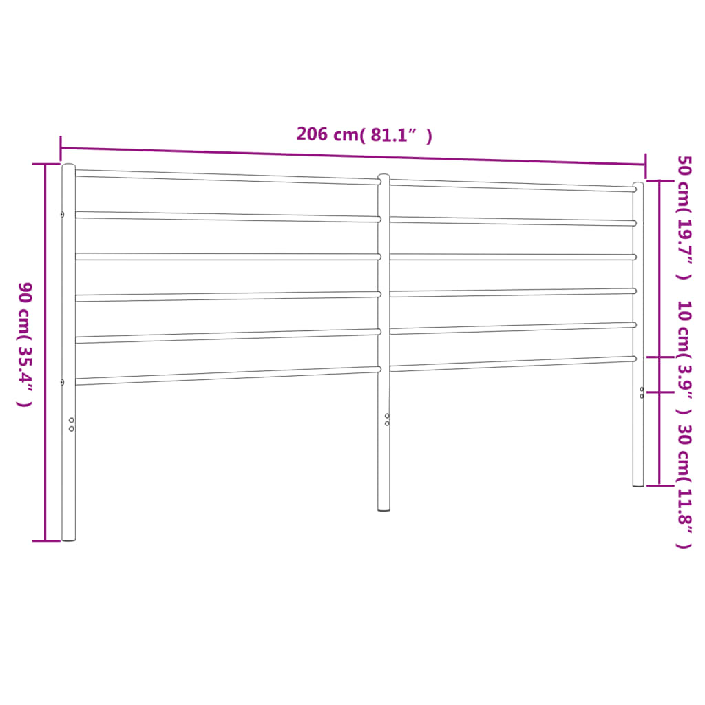 udskiftningsgavl 200 cm metal sort