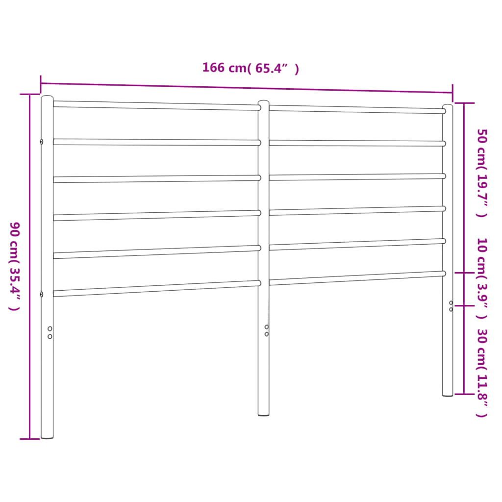 udskiftningsgavl 160 cm metal hvid