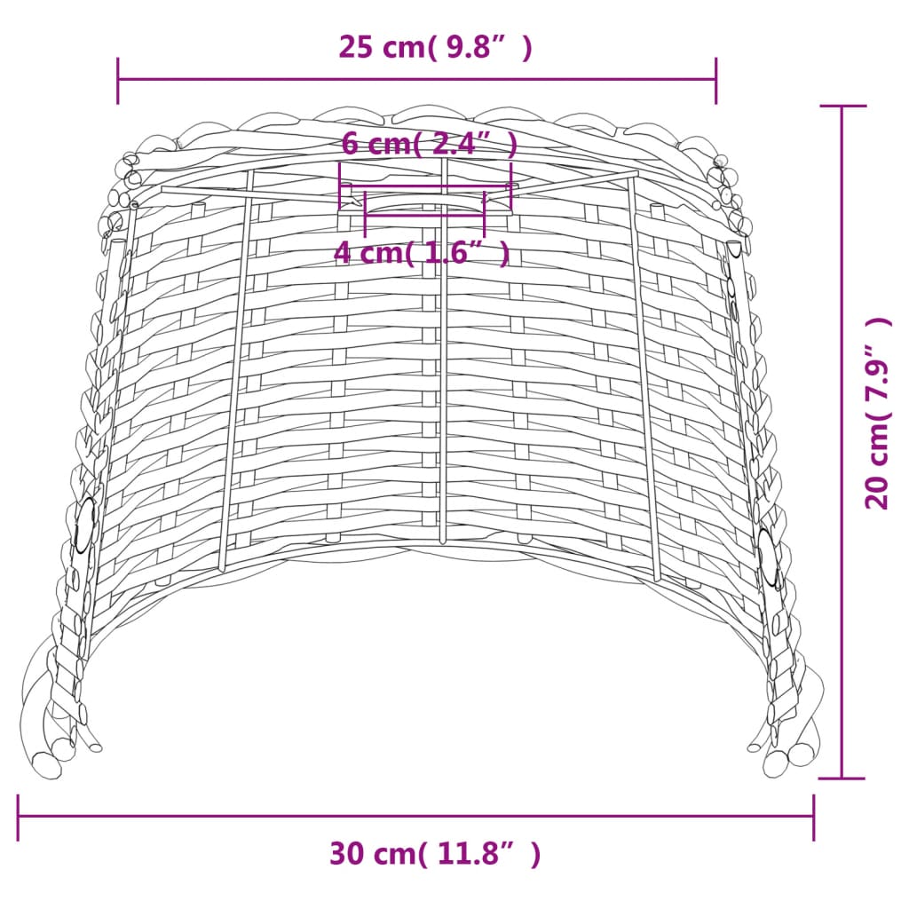 lampeskærm til loftlampe Ø30x20 cm flet hvid
