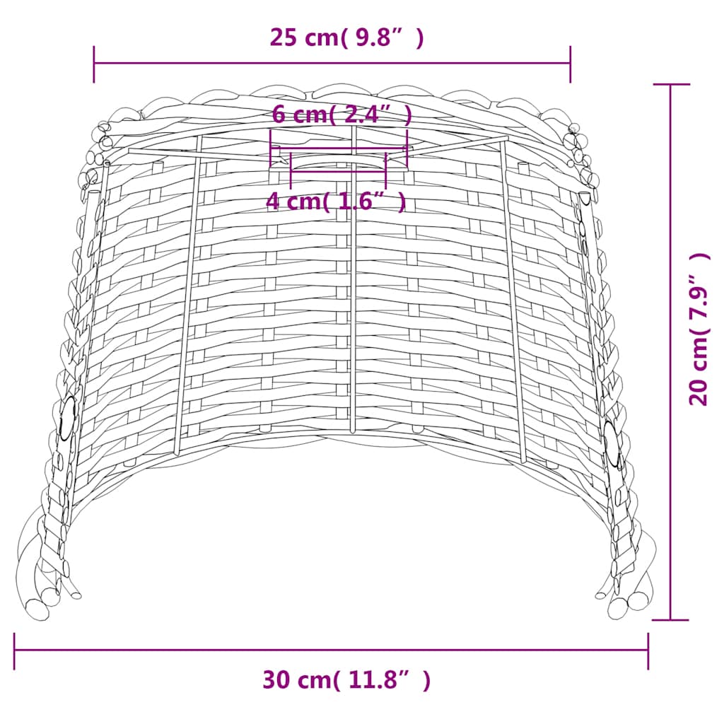 lampeskærm til loftlampe Ø30x20 cm flet brun