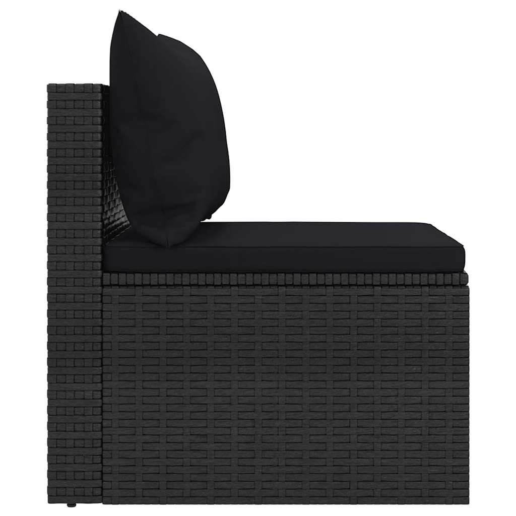 sofasæt til haven 4 dele med hynder polyrattan sort