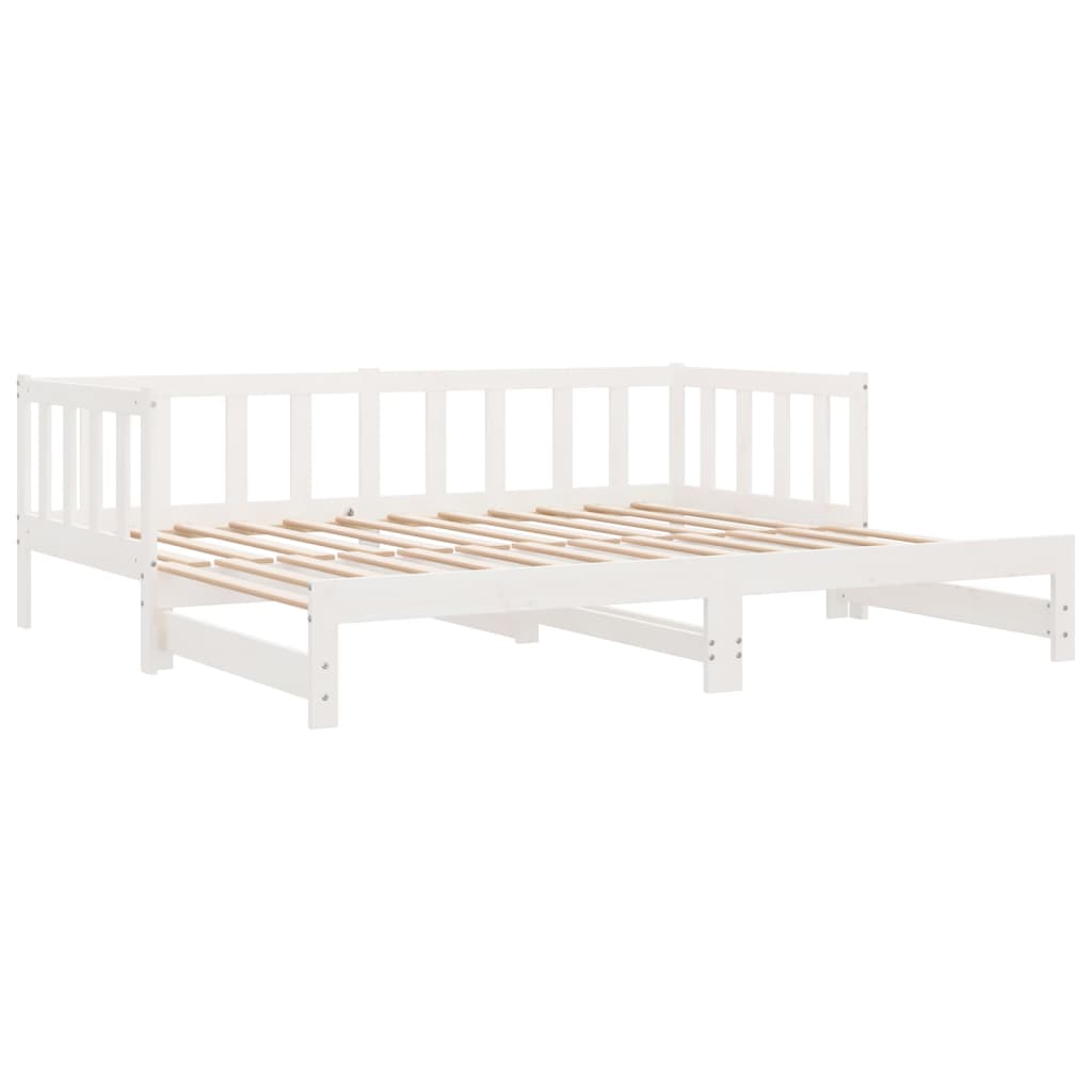 daybed med udtræk 2x(90x200) cm massivt fyrretræ hvid