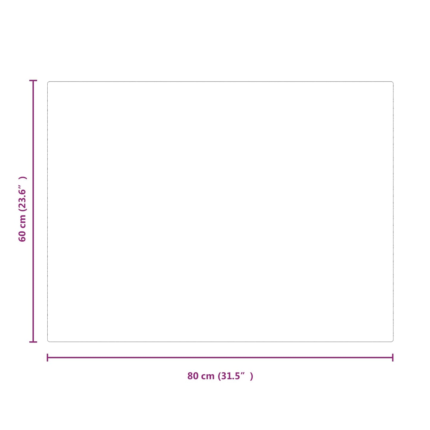 Pejs glasplade Transparent 80 x 60 cm Glas