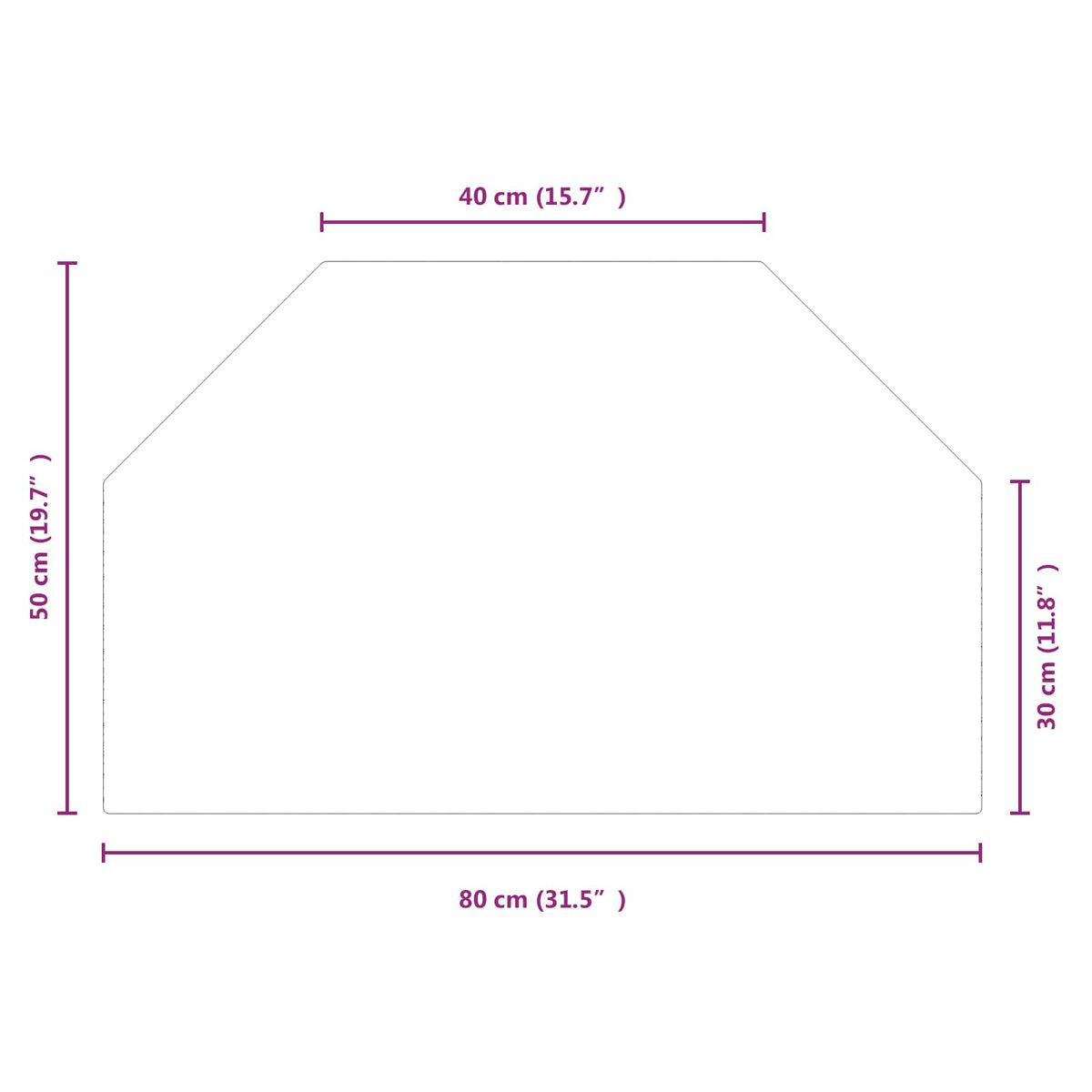 Pejs glasplade Transparent 80 x 50 cm Glas