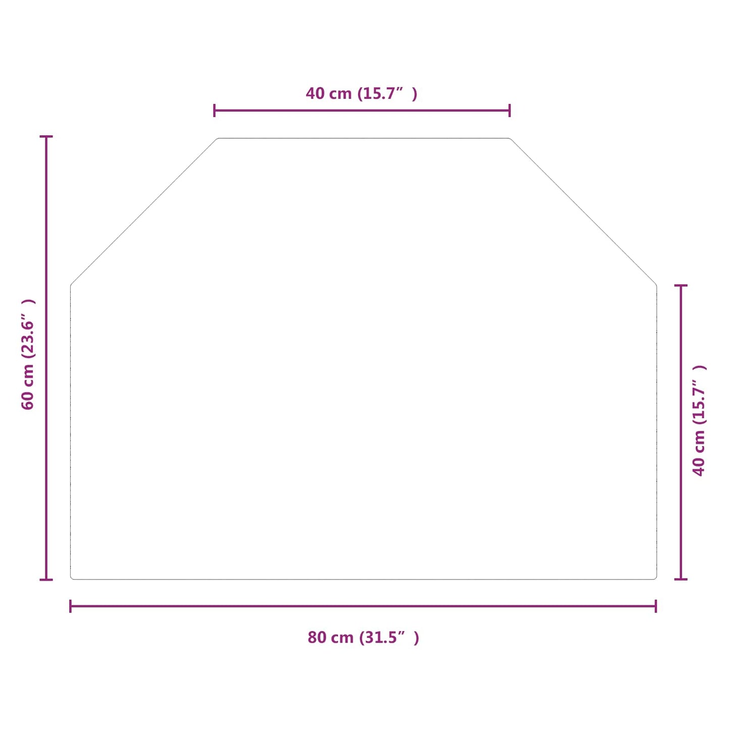 Pejs glasplade Transparent 80 x 60 cm Glas