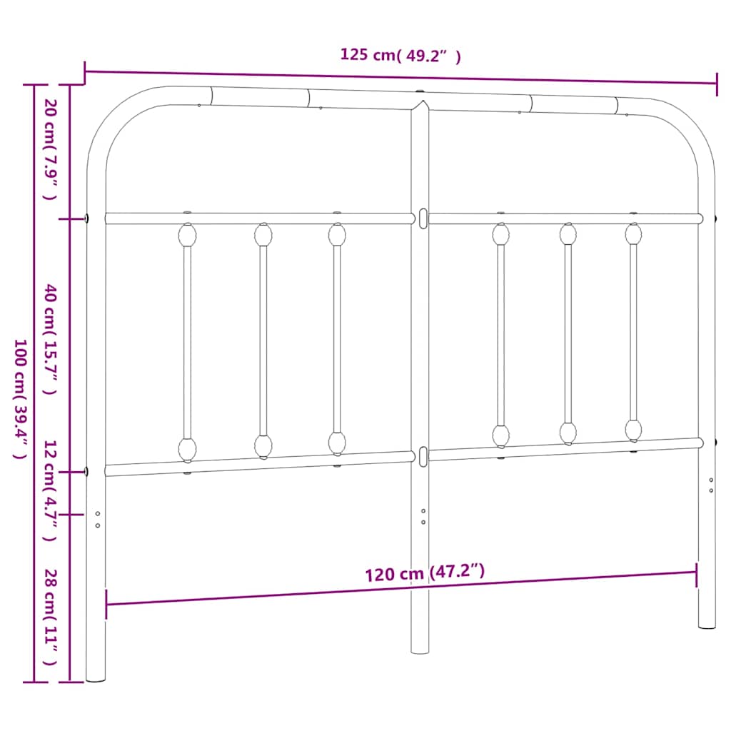 udskiftningsgavl 120 cm metal hvid