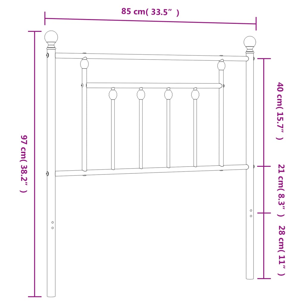udskiftningsgavl 80 cm metal hvid