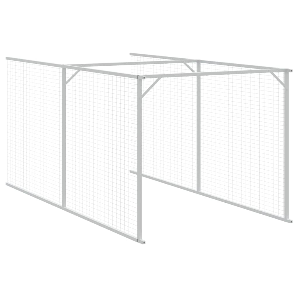 hundehus med løbegård 110x405x110 cm galvaniseret stål antracit