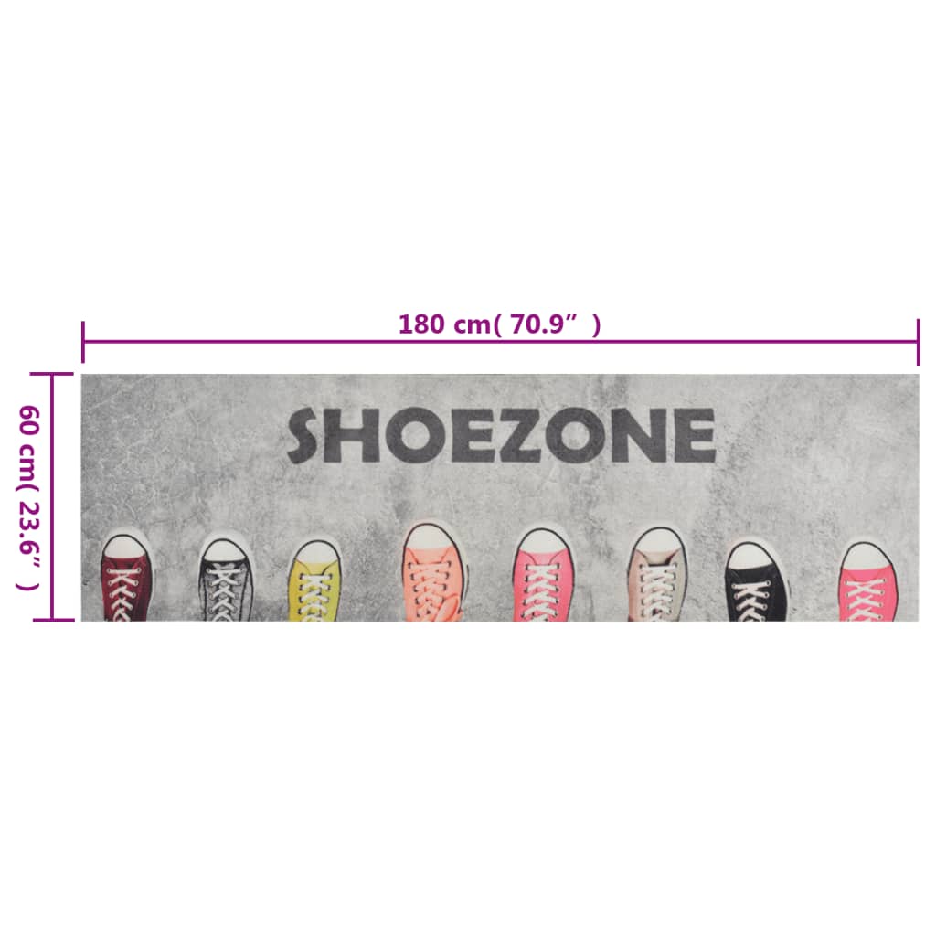 køkkentæppe 60x180 cm Shoezone-design vaskbart fløjl