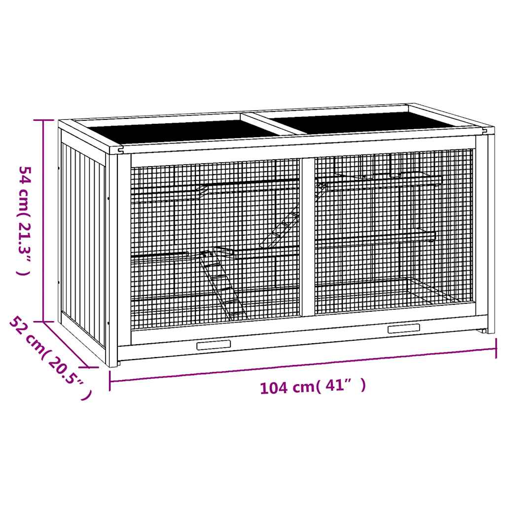 hamsterbur 104x52x54 cm massivt træ gran