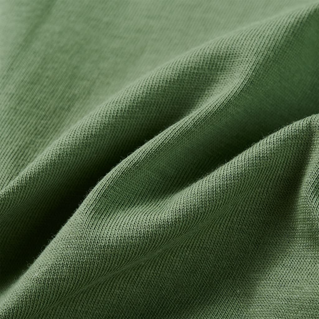 Langærmet T-shirt til børn str. 116 lys kakifarve