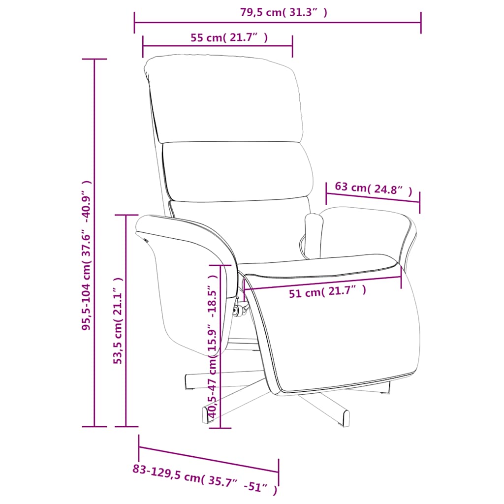 massagestol med fodstøtte stof blå