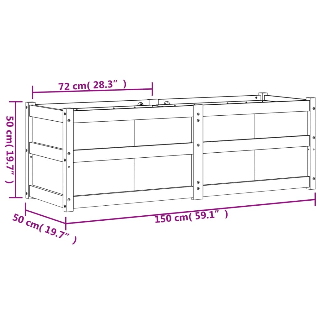 plantekasse 150x50x50 cm massivt douglasgran