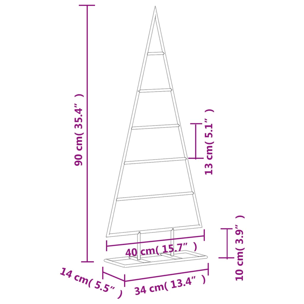 dekorativt juletræ 90 cm metal sort