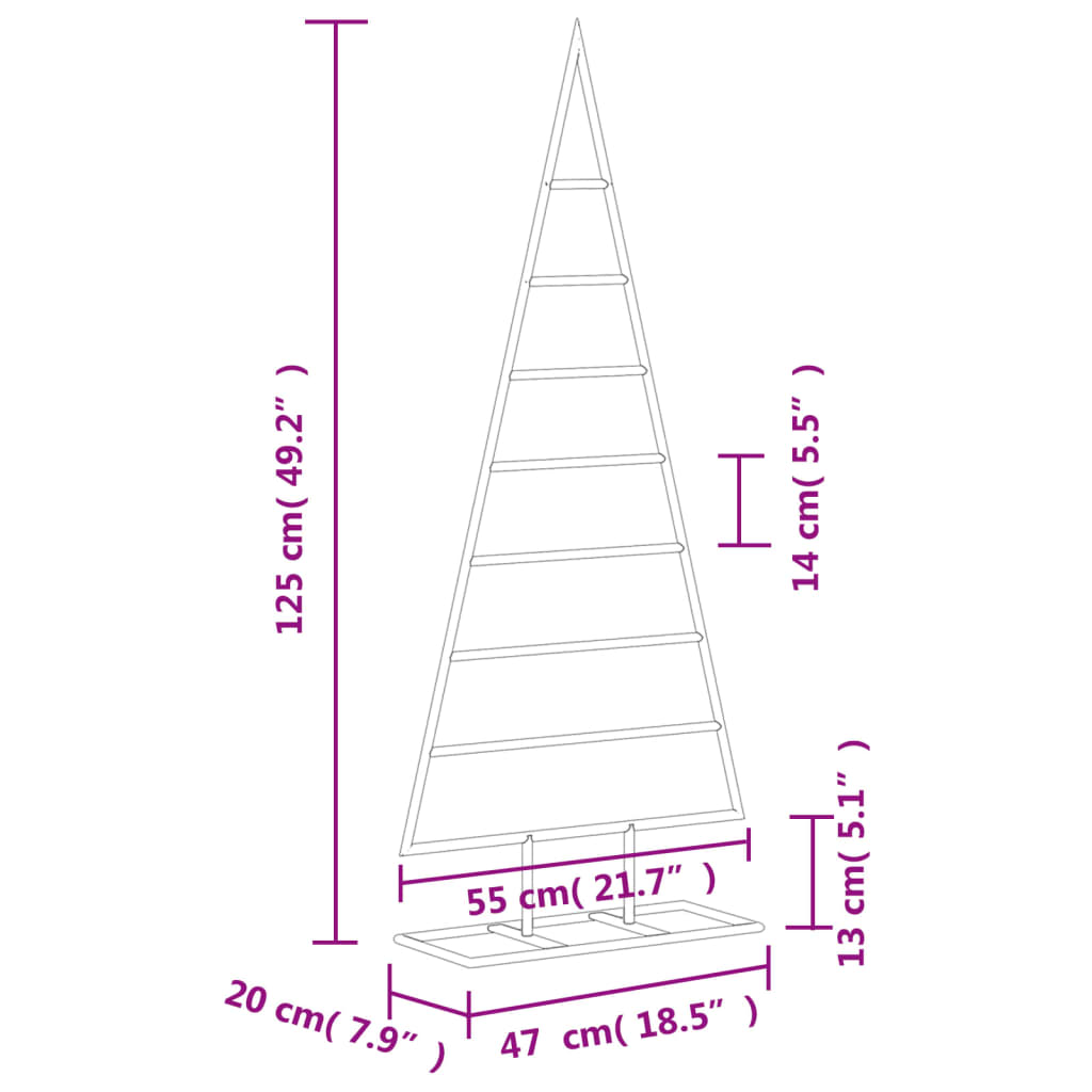 dekorativt juletræ 125 cm metal sort