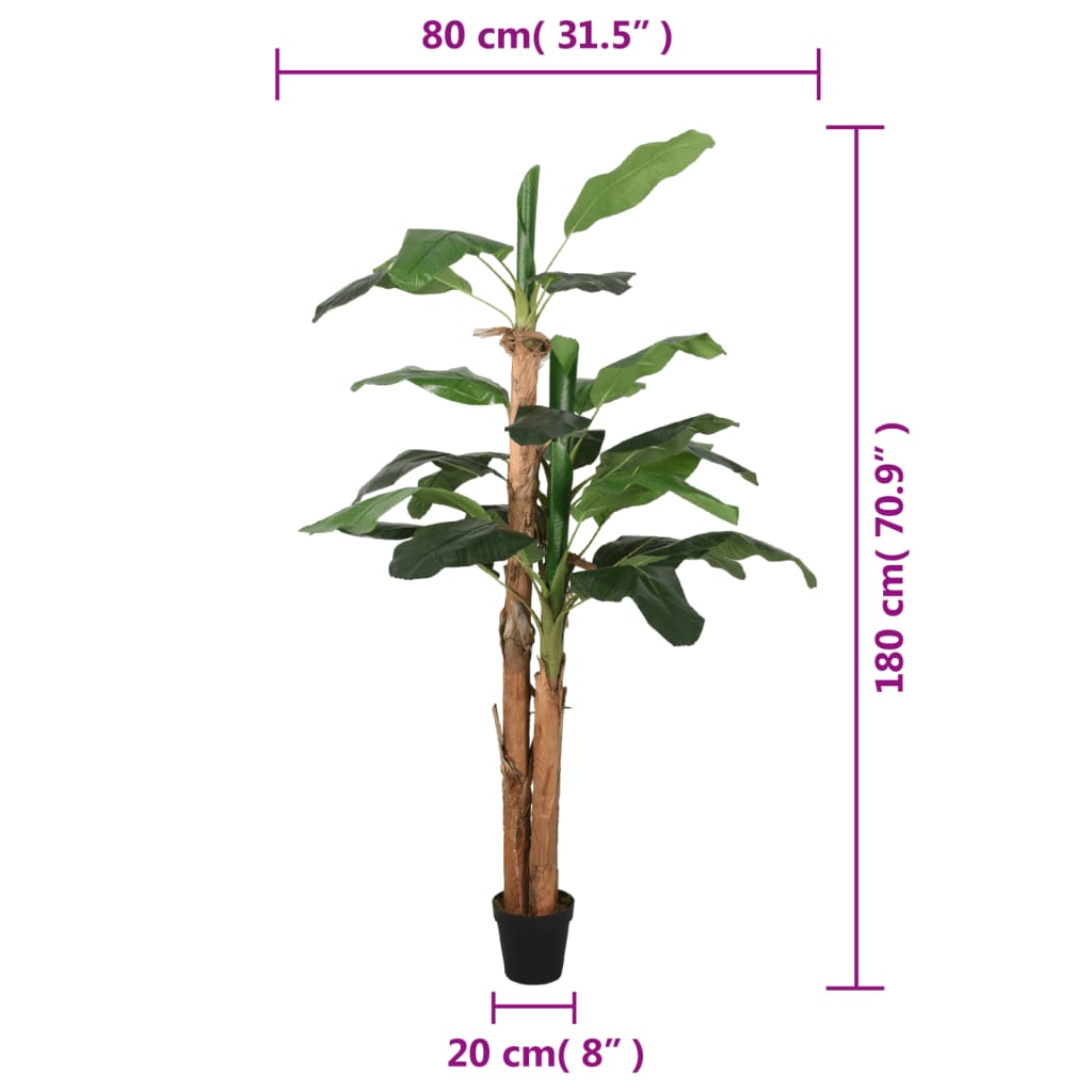kunstigt banantræ 19 blade 180 cm grøn