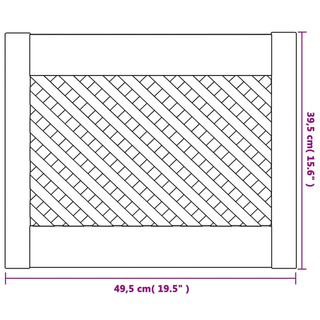 skabslåger 2 stk. 49,5x39,5 cm gitterdesign massivt fyrretræ