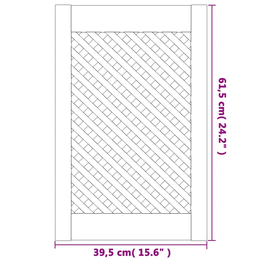 skabslåger 2 stk. 39,5x61,5 cm gitterdesign massivt fyrretræ