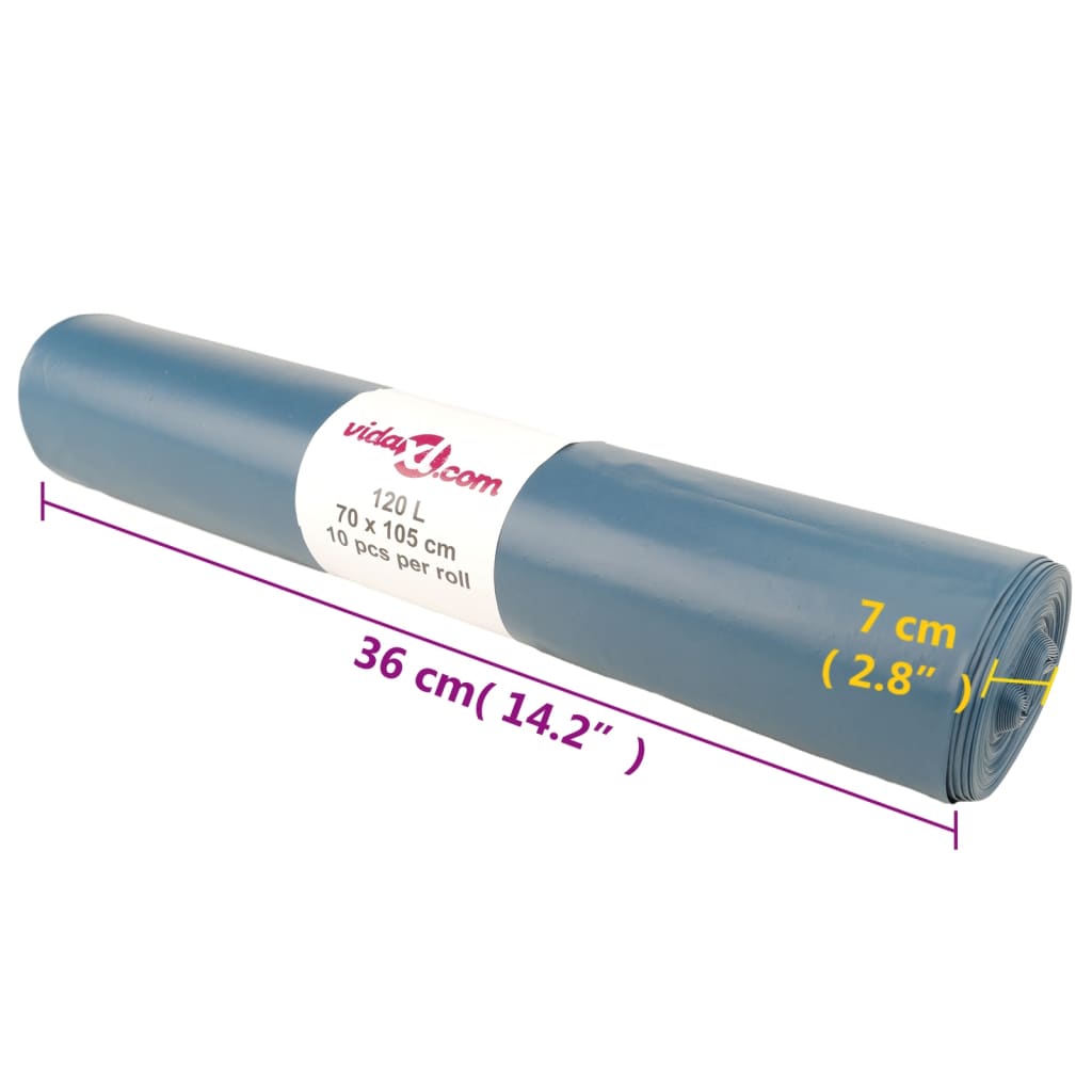affaldsposer 100 stk. 120 l blå