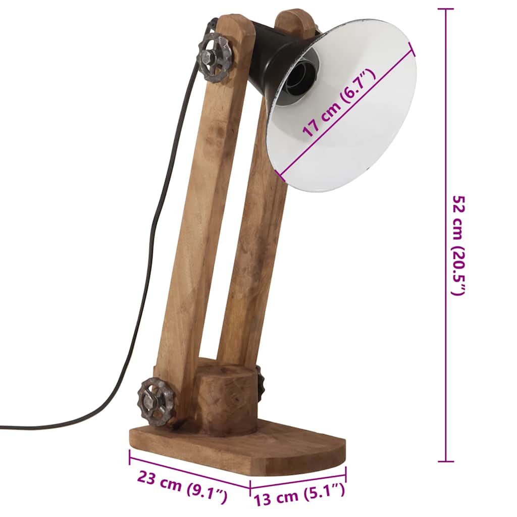skrivebordslampe 25 W 23x13x52 cm E27 sort